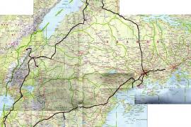 Uganda - trasa podróży.