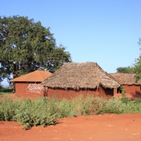 Typowe domy z okolic Tsavo.