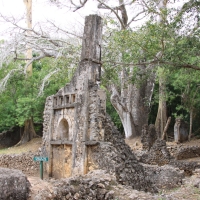 W ruinach miasta Gede.