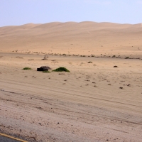 Droga z Walvis Bay do Swakopmund.